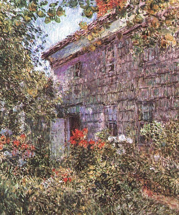 Childe Hassam Old House and Garden at East Hampton, Long Island Spain oil painting art